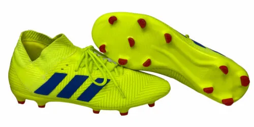 Adidas Men's Nemwziz 18.3 FG Soccer Cleats Neon Yellow Blue Size 10