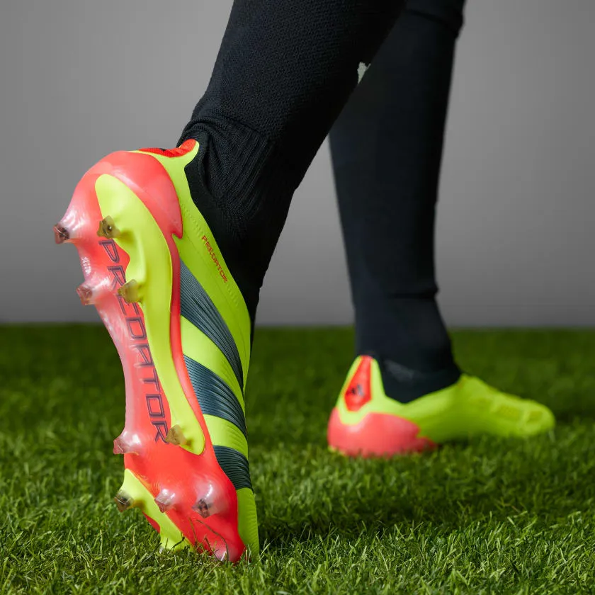 adidas Predator Elite Laceless FG Firm Ground Soccer Cleat - Solar Yellow/Core Black/Solar Red