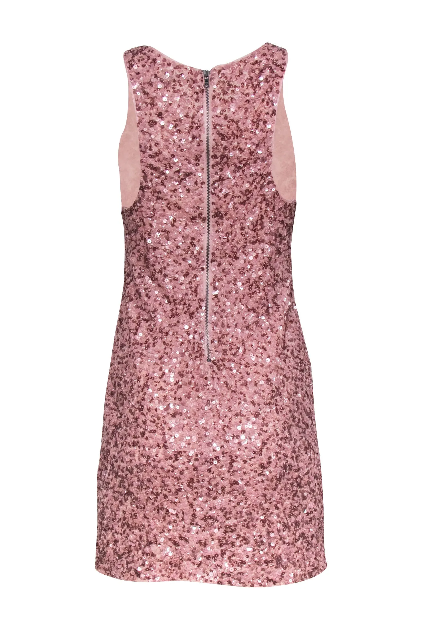 Alice & Olivia - Pink Sequin Sleeveless Sheath Dress Sz S