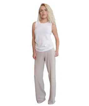 Chanel Tank Pants Set White Beige DXBS0219