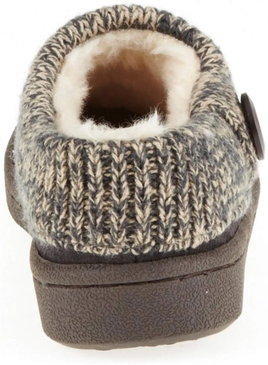 Clarks Women's Knit Scuff Leather Slipper Mules Sweater Cuff Clog (6, Grey)