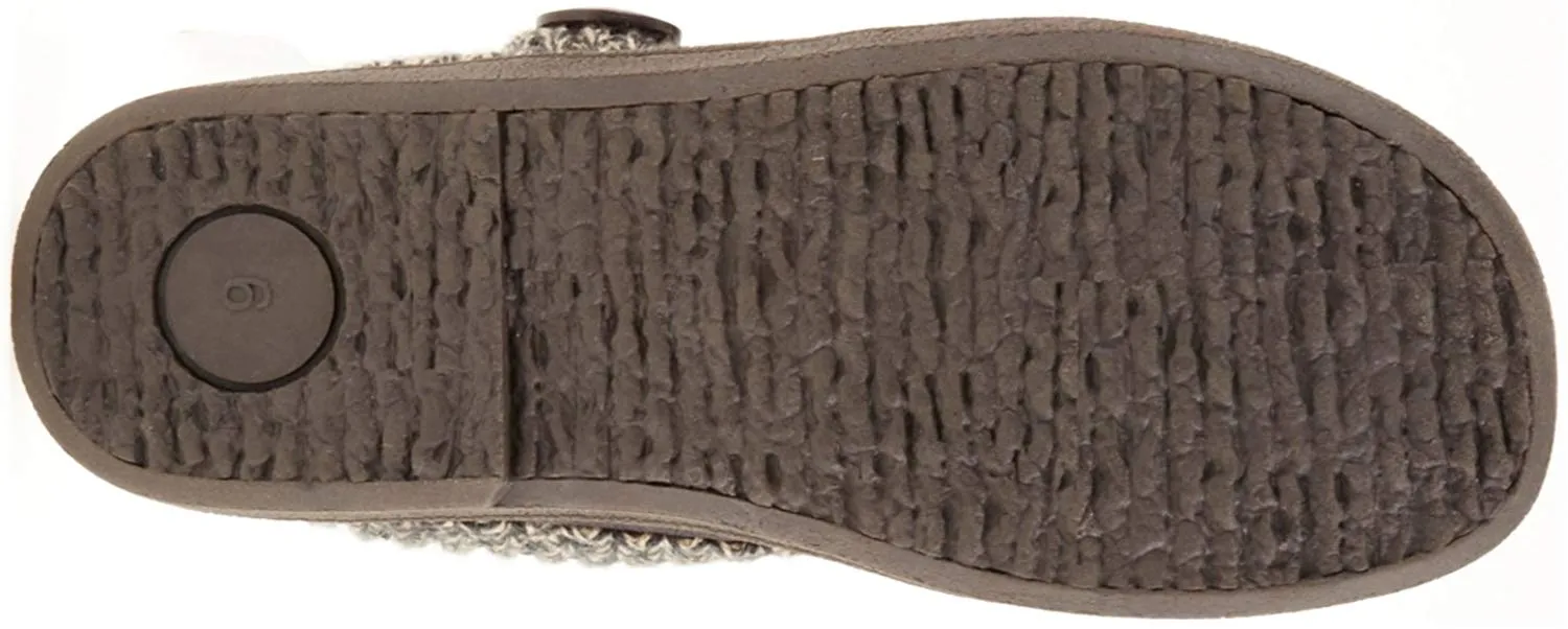 Clarks Women's Knit Scuff Leather Slipper Mules Sweater Cuff Clog (6, Grey)