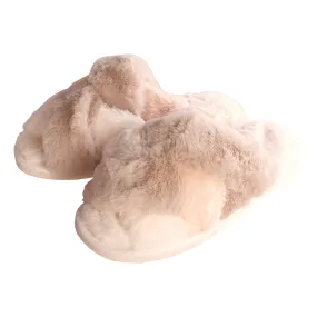 Ladies Plush Crossover Sliders