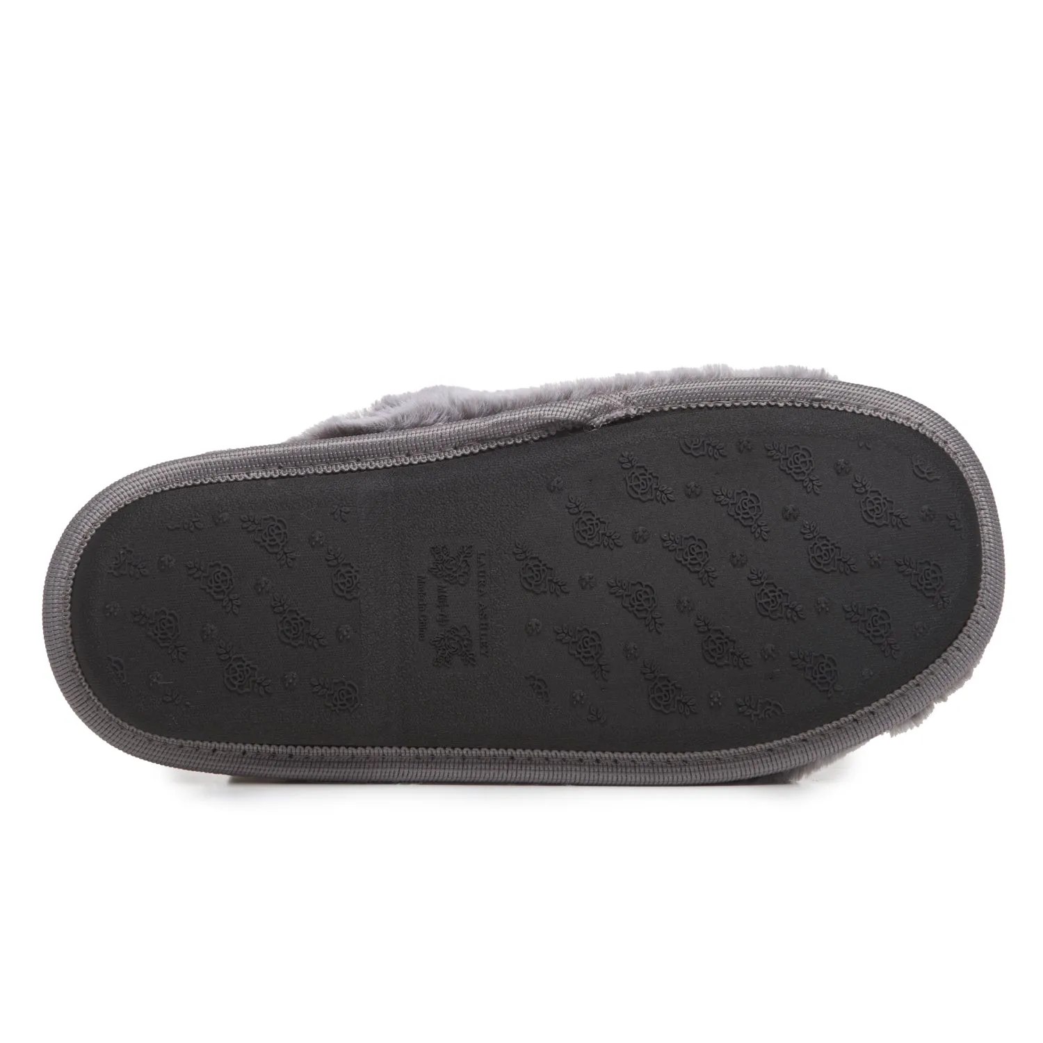 Laura Ashley Women's Faux Fur Plush Clog Slippers, Indoor Outdoor Slip On Criss Cross Slippers for Ladies