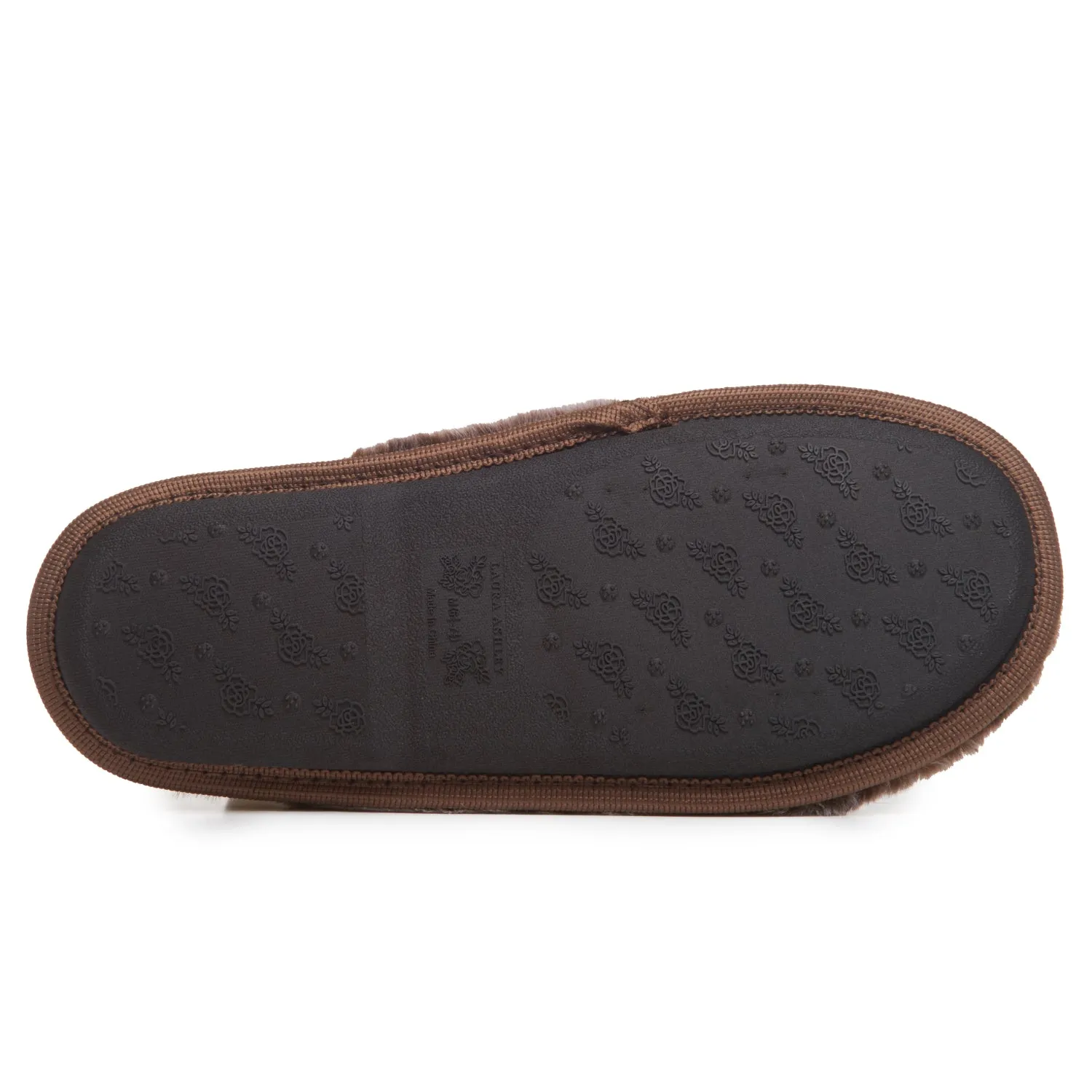 Laura Ashley Women's Faux Fur Plush Clog Slippers, Indoor Outdoor Slip On Criss Cross Slippers for Ladies