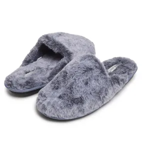 Laura Ashley Women's Faux Fur Plush Clog Slippers, Indoor Outdoor Slip On Criss Cross Slippers for Ladies