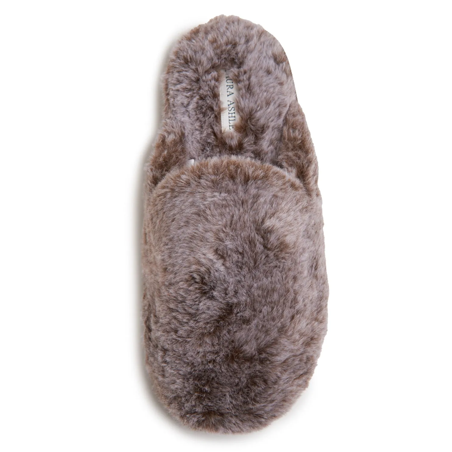 Laura Ashley Women's Faux Fur Plush Clog Slippers, Indoor Outdoor Slip On Criss Cross Slippers for Ladies