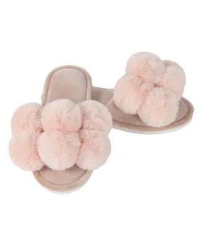 MeMoi Luxe Pompom Plush Slipper