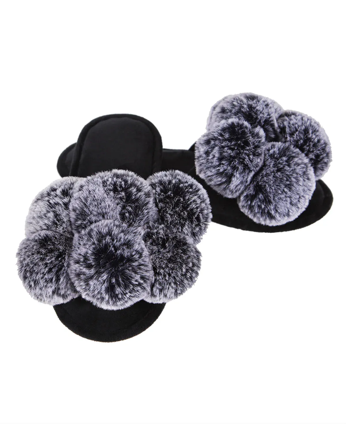 MeMoi Luxe Pompom Plush Slipper