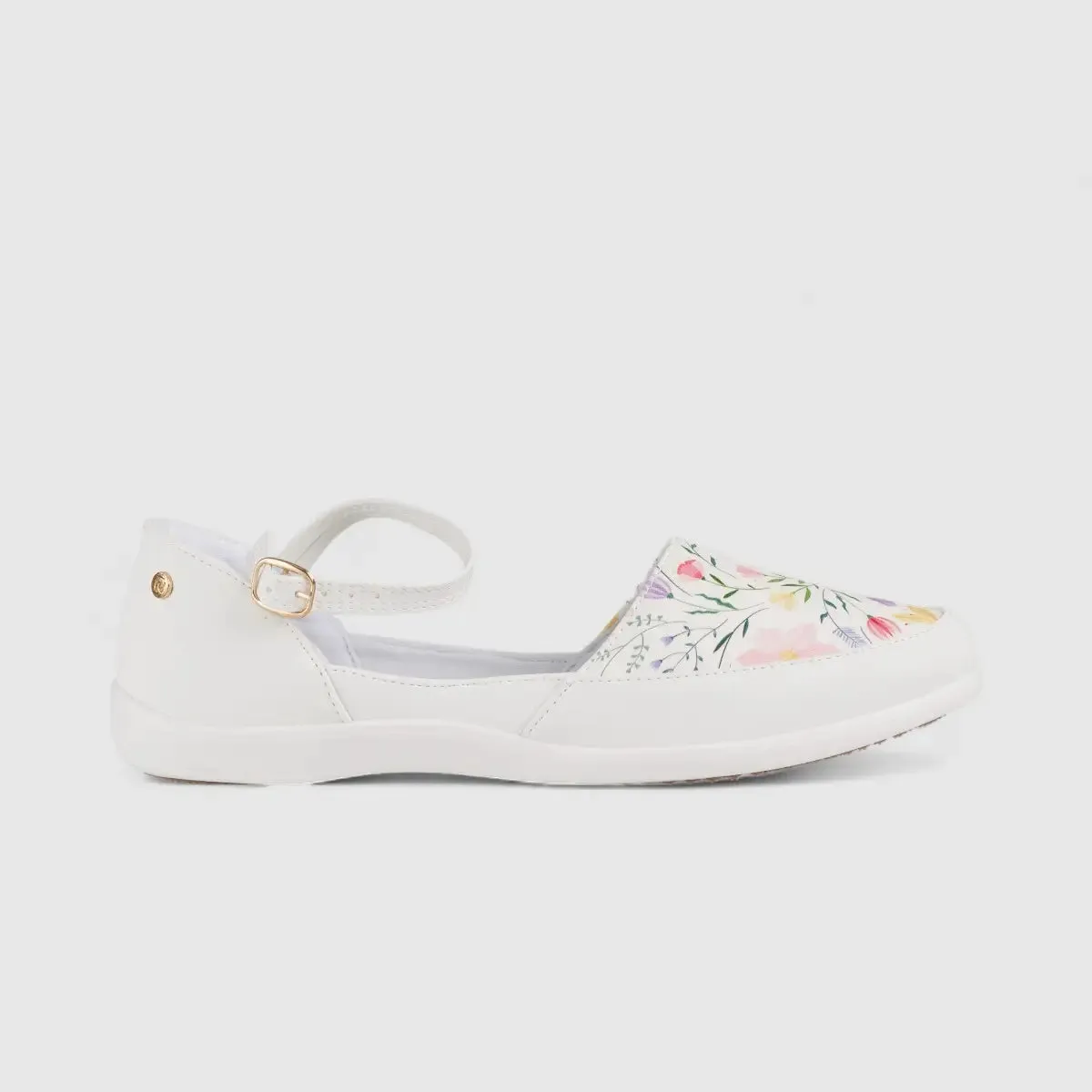 PC Casual Pumps White Floral 10550