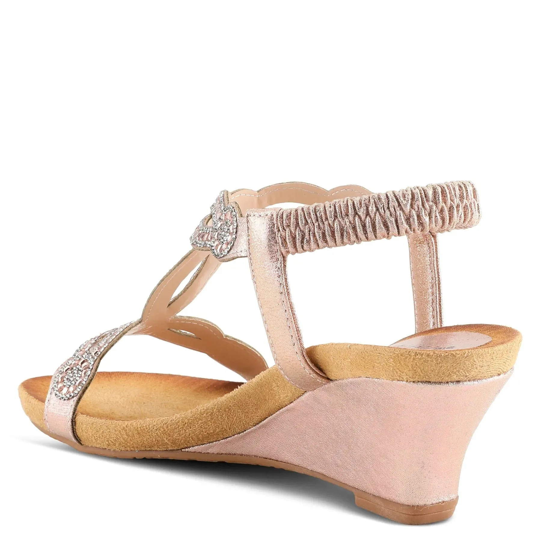 Spring Step Women's Shining Strappy Sandals- Champagne Pink