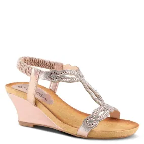 Spring Step Women's Shining Strappy Sandals- Champagne Pink