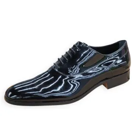 Tod's Black Lace  Up Leather Men's Black Patent Leather Tuxedo Dress Shoes
