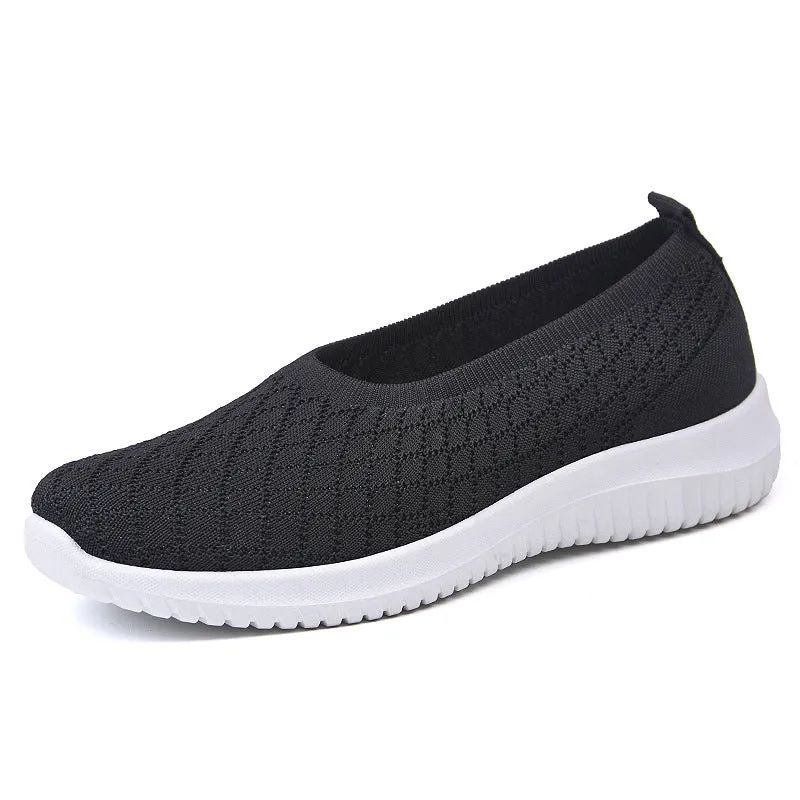 Women's Fly Knit Flat Casual Walking Shoes