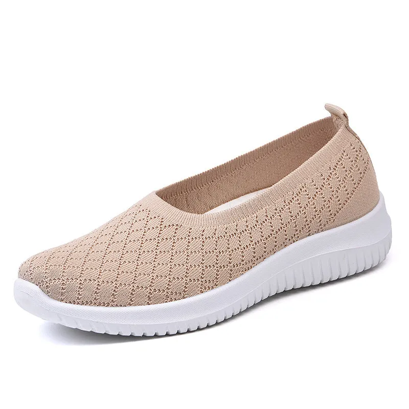 Women's Fly Knit Flat Casual Walking Shoes