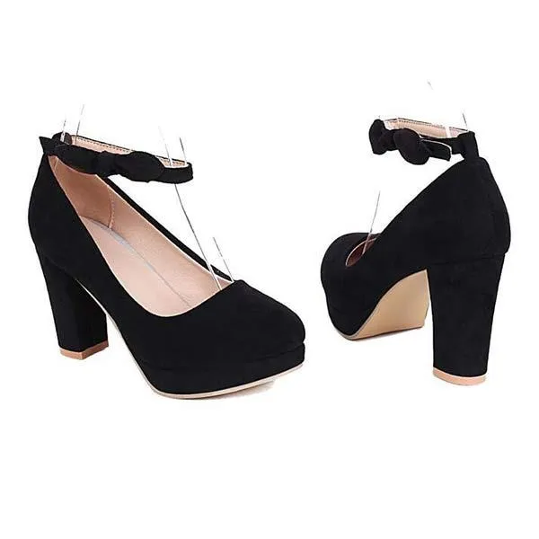 Women'S Round Toe Chunky Heel Mary Jane Shoes 51589059C