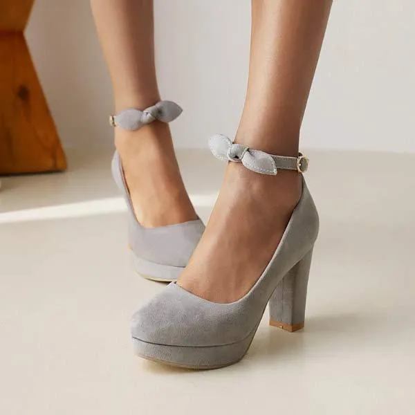 Women'S Round Toe Chunky Heel Mary Jane Shoes 51589059C
