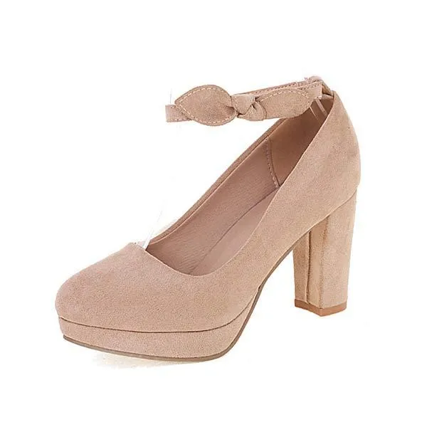 Women'S Round Toe Chunky Heel Mary Jane Shoes 51589059C