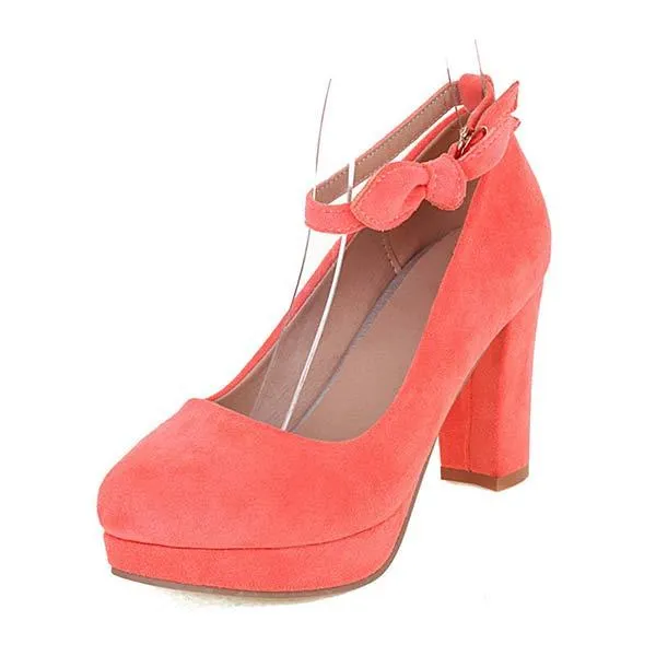 Women'S Round Toe Chunky Heel Mary Jane Shoes 51589059C