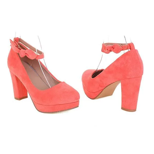 Women'S Round Toe Chunky Heel Mary Jane Shoes 51589059C