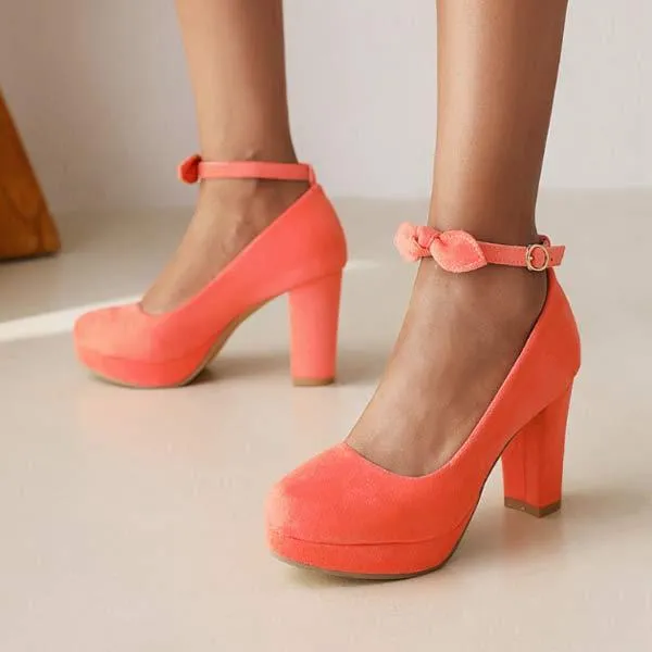 Women'S Round Toe Chunky Heel Mary Jane Shoes 51589059C