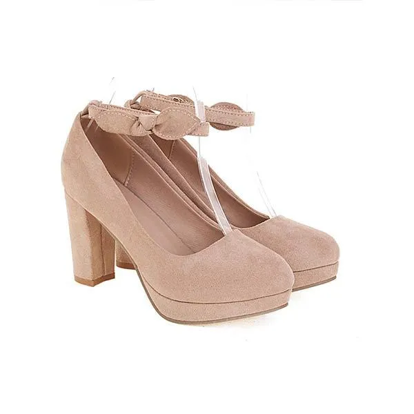 Women'S Round Toe Chunky Heel Mary Jane Shoes 51589059C