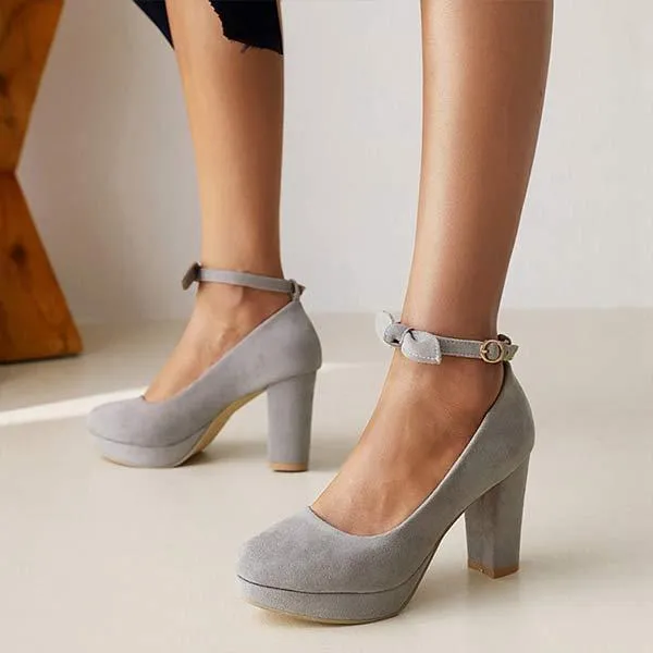 Women'S Round Toe Chunky Heel Mary Jane Shoes 51589059C