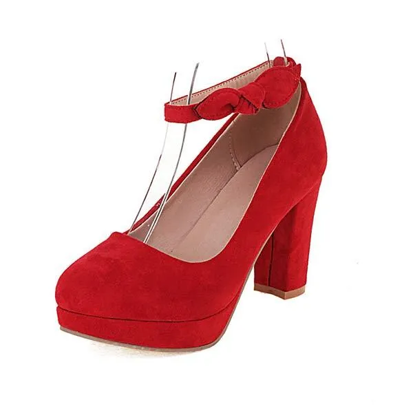Women'S Round Toe Chunky Heel Mary Jane Shoes 51589059C