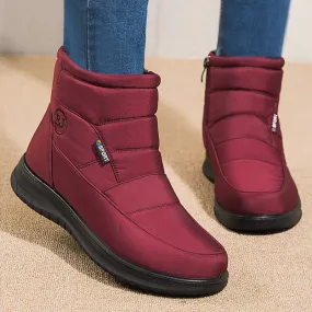 Women's Snow Boots with Zipper - Waterproof
