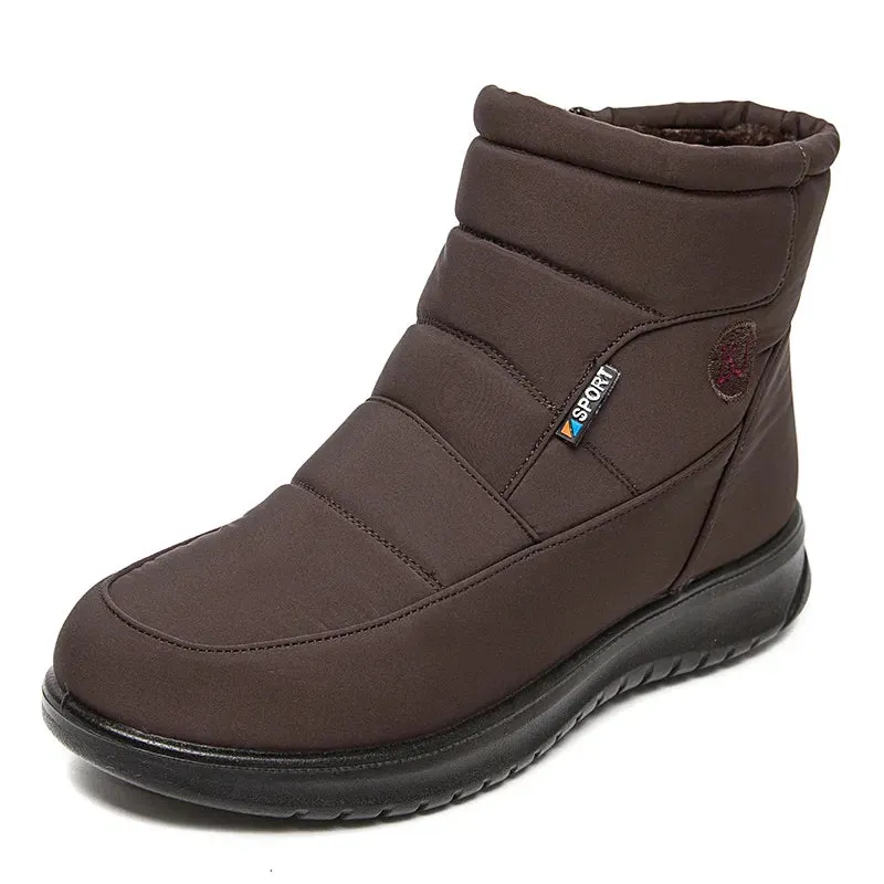 Women's Snow Boots with Zipper - Waterproof